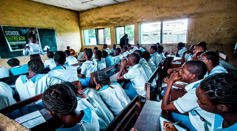a classroom in a rural community, representing the primary gateway to opportunity for young girls